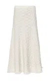 Gabriela Hearst Kanta Fringe Knit Midi Skirt In Ivory Cashmere In White