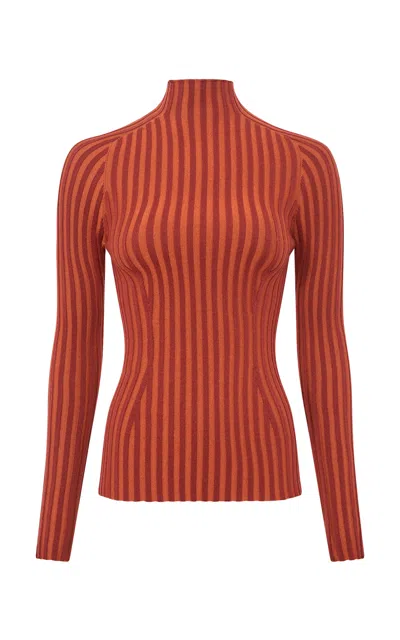 Gabriela Hearst Karlene Ribbed Virgin-wool Top In Brown