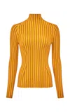 Gabriela Hearst Karlene Ribbed Virgin-wool Top In Yellow