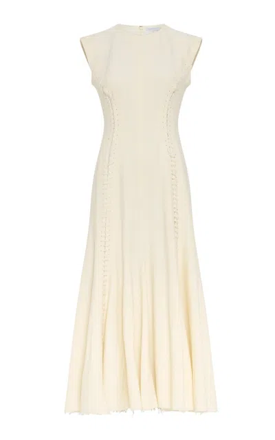 Gabriela Hearst Kendal Laces Midi Dress In Ivory Wool