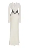 Gabriela Hearst Kerry Lace-trimmed Ribbed Cashmere-blend And Silk Maxi Dress In Ivory