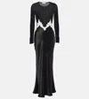 Gabriela Hearst Kerry Lace-trimmed Ribbed Silk-chiffon And Satin Maxi Dress In Black