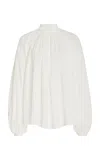 GABRIELA HEARST KIIAN PLEATED TOP IN IVORY SILK GEORGETTE TWILL