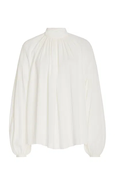 Gabriela Hearst Kiian Pleated Top In Ivory Silk