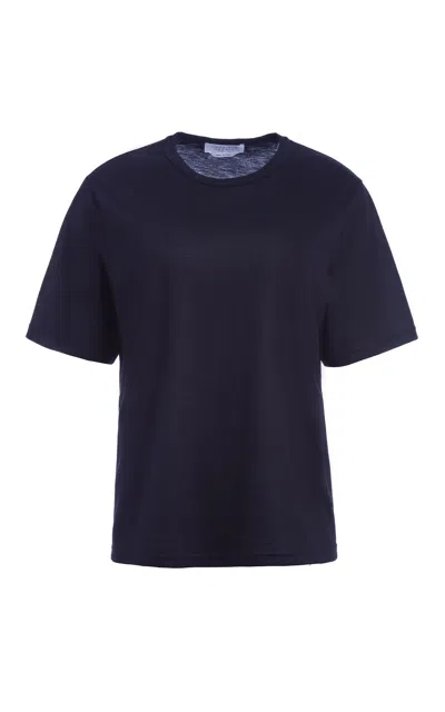 Gabriela Hearst Kirby Tee In Dark Navy Cashmere In Blue