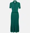 Gabriela Hearst Knitted Cashmere And Silk Shirt Dress In Green