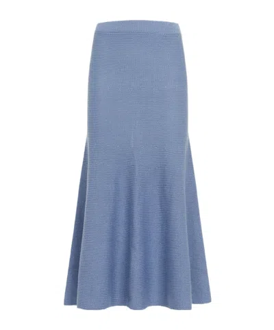 Gabriela Hearst Manni Cashmere Midi Skirt In Blue