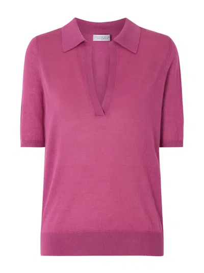Gabriela Hearst Frank Cashmere And Silk-blend Polo Shirt In Pink