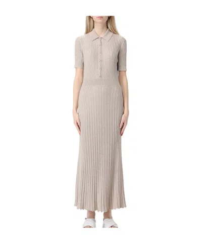 Gabriela Hearst Knitted Short-sleeved Dress In Gray