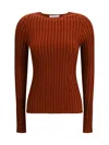 Gabriela Hearst Soraya Knit Sweater In Merino Wool In Red