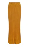 Gabriela Hearst Krause Ribbed Virgin-wool Maxi Skirt In Yellow