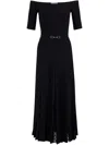 Gabriela Hearst Kurt Pleated Knit Dress In Black Merino Wool In Black