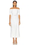 Gabriela Hearst Kurt Pleated Knit Dress In Ivory Merino Wool In White