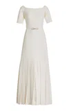 Gabriela Hearst Kurt Pleated Knit Dress In Ivory Merino Wool In Ivory