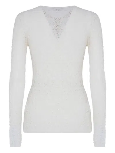 Gabriela Hearst Lace Crew-neck Sweater In White