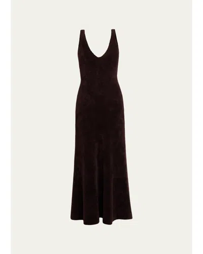 Gabriela Hearst Lady Hall Cashmere-silk Plush Knit Maxi Slip Dress In Black