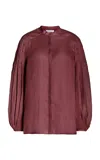 Gabriela Hearst Laetitia Blouse In Deep Bordeaux Linen In Deep Bordeaux