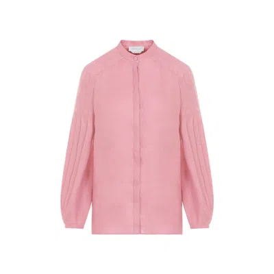 GABRIELA HEARST LAETITIA PINK LINEN BLOUSE