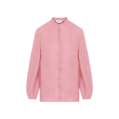 Gabriela Hearst Laetitia Pink Linen Blouse