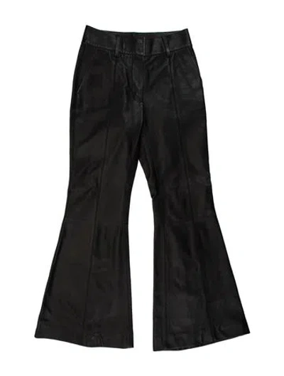 Pre-owned Gabriela Hearst Lamb Leather Flared Pants In Grey
