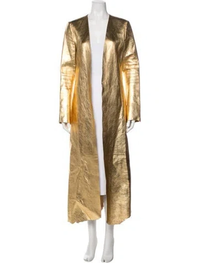 Pre-owned Gabriela Hearst Lambskin Coat In Gold