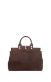 Gabriela Hearst Large Amethyst Bag In Dark Brown Suede