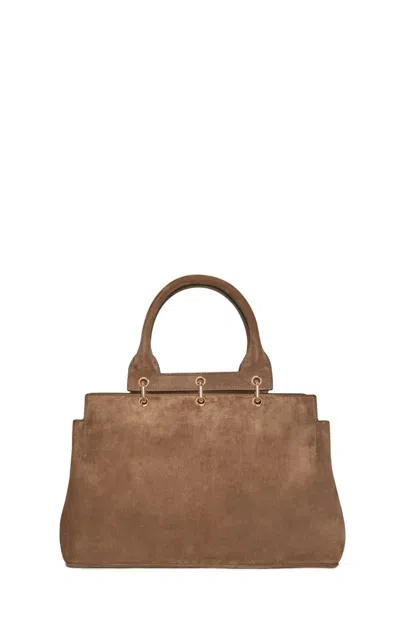Gabriela Hearst Large Amethyst Bag In Dark Sand Suede