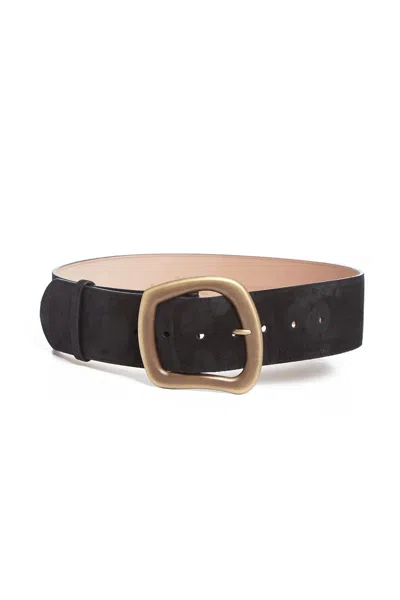 GABRIELA HEARST LARGE SIMONE BELT IN BLACK SUEDE