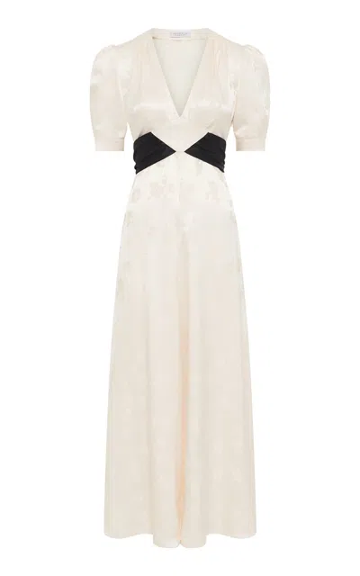 Gabriela Hearst Larkin Dress In Ivory & Black Silk In White