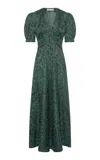 Gabriela Hearst Larkin Maxi Dress In English Green Printed Silk In Green