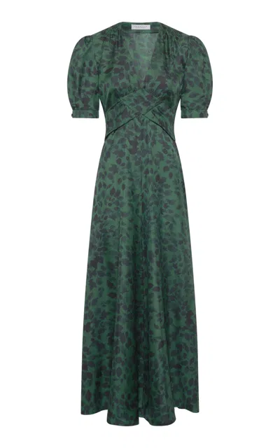 Gabriela Hearst Larkin Maxi Dress In English Green Printed Silk