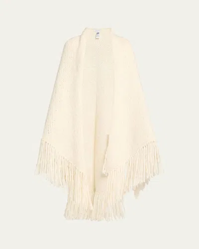 Gabriela Hearst Lauren Fringe Cashmere Wrap In Ivory