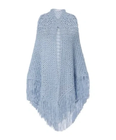 Gabriela Hearst Lauren Fringed Cashmere Shawl In Blue