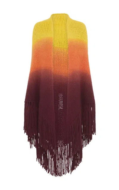 Gabriela Hearst Lauren Knit Wrap In Dip Dye Sunrise Welfat Cashmere In Multi
