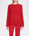 Gabriela Hearst Lawrence Knit Sweater In Antelope Orange Welfat Cashmere In Scarlet Red