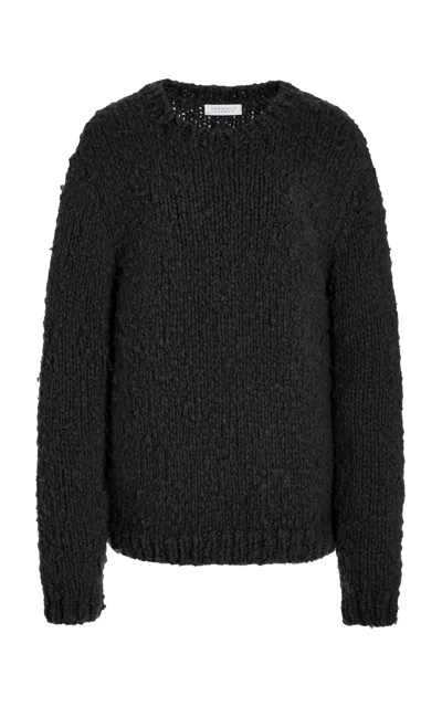 Gabriela Hearst Lawrence Knit Sweater In Black Welfat Cashmere