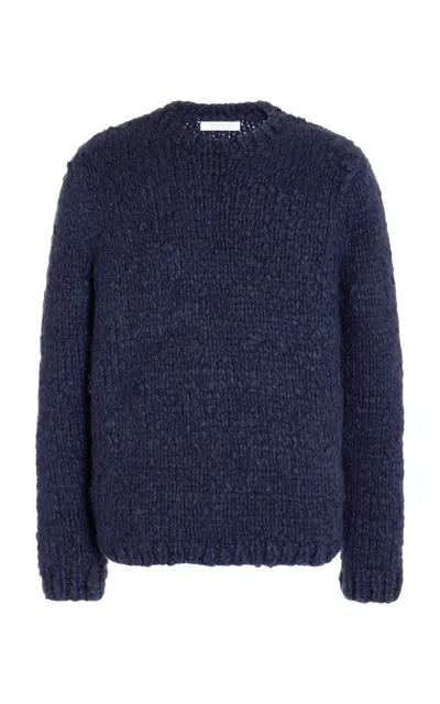 Gabriela Hearst Lawrence Knit Sweater In Navy Welfat Cashmere