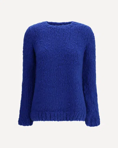 Gabriela Hearst Textured Crew-neck Sweater In Blue