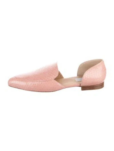 Pre-owned Gabriela Hearst Leather Animal Print Loafers In Pink