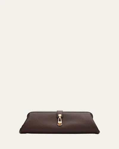 GABRIELA HEARST LEATHER BAGUETTE CLUTCH BAG