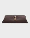 Gabriela Hearst Leather Baguette Clutch Bag In Burgundy