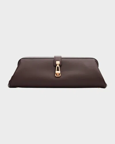 Gabriela Hearst Leather Baguette Clutch Bag In Burgundy