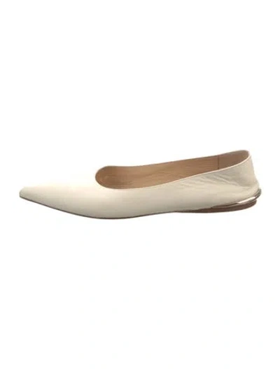 Pre-owned Gabriela Hearst Leather Ballet Flats In Neutral