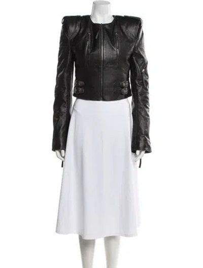 Pre-owned Gabriela Hearst Leather Biker Jacket In Black