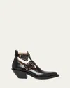 Gabriela Hearst Leather Buckle Cutout Ankle Booties In Black