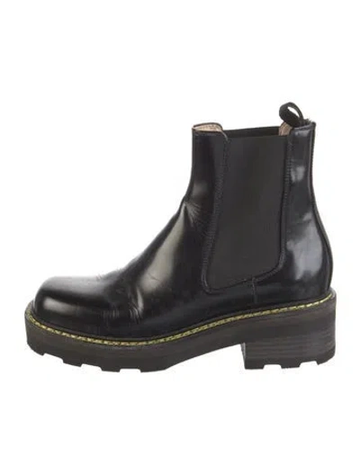 Pre-owned Gabriela Hearst Leather Chelsea Boots In Black