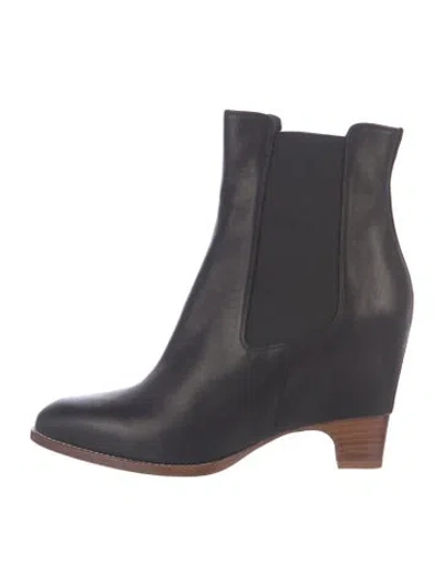 Pre-owned Gabriela Hearst Leather Chelsea Boots In Black/blue