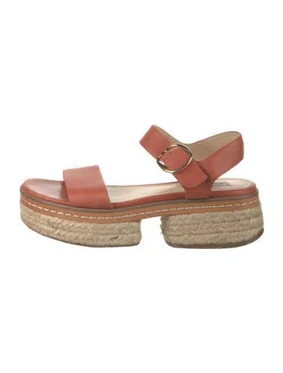 Pre-owned Gabriela Hearst Leather Espadrilles In Orange