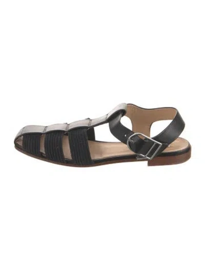 Pre-owned Gabriela Hearst Leather Flats In Black