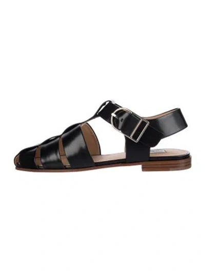 Pre-owned Gabriela Hearst Leather Gladiator Sandals In Black